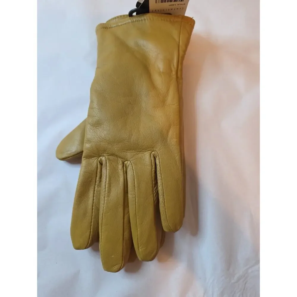 nwt 3M THINSULATE 40 GRAM Sz Medium 7.5 Camel Color Leather Driving Gloves